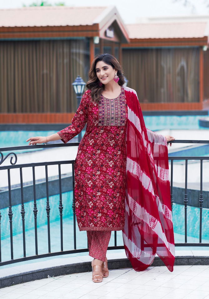 Shagun Vol 6 By Mystic 9 Rayon Foil Printed Kurti With Bottom Dupatta Wholesale Online
